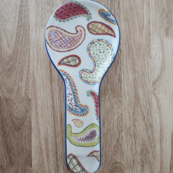Mackenzie-Childs Carnaby Ceramic Spoon Rest - Picture 1 of 4